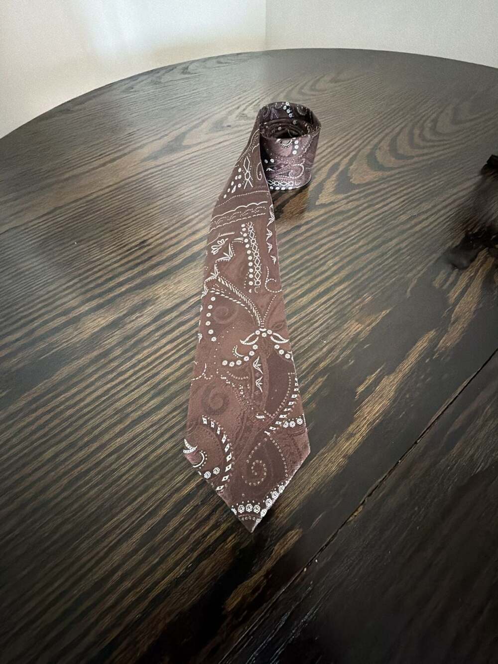 Sean John Brown Paisley Silk Necktie